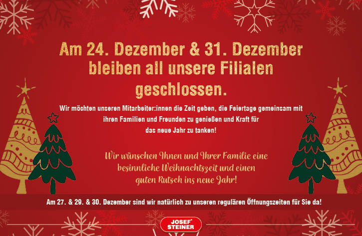 Öffnungszeiten Weihnachten