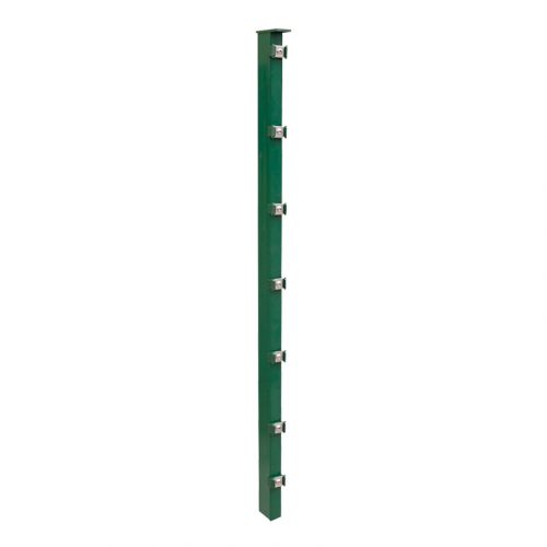 Zaunpfosten Mod. P - Ausführung: grün beschichtet, für Zaunhöhe: 163 cm, Länge: 168,5 cm, Befestigungspunkte: 9