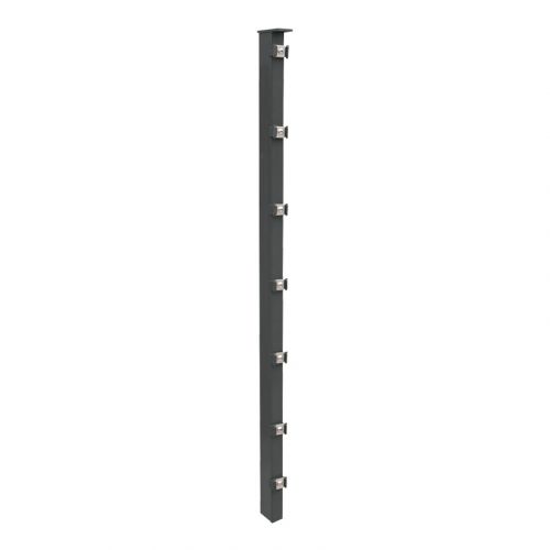 Zaunpfosten Mod. P - Ausführung: anthrazit beschichtet, für Zaunhöhe: 163 cm, Länge: 168,5 cm, Befestigungspunkte: 9