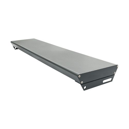 Aluminiumstufe rutschhemmend inkl. 2 Deckel & 2 Winkel und Schrauben - Ausführung: Anthrazit beschichtet, Breite: 1000 mm, Tiefe: 270 mm