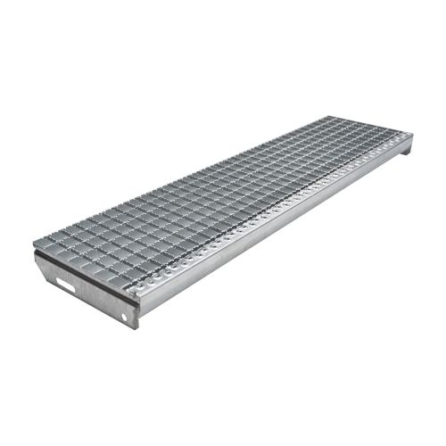 Gitterrost-Stufen 30 x 30 mm, feuerverzinkt, rutschhemmend - Breite: 1100 mm, Tiefe: 270 mm