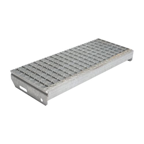 Gitterrost-Stufen 30 x 30 mm, feuerverzinkt, rutschhemmend - Breite: 600 mm, Tiefe: 240 mm
