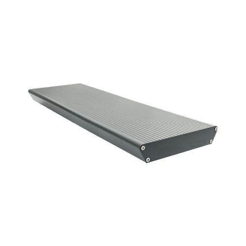 Aluminiumstufe rutschhemmend inkl. 2 Deckel und Schrauben - Ausführung: Anthrazit beschichtet, Breite: 800 mm, Tiefe: 270 mm