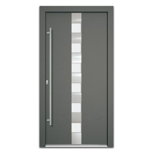 Aluminiumtür Mod. Jupiter - 1100 x 2100 mm (B x H) - Farbe: anthrazit, Anschlag: DIN-links