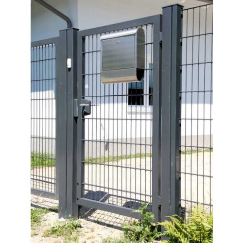 Rohrrahmenflügeltor 1-flügelig - Ausführung: anthrazit beschichtet, Höhe: 123 cm, Durchgangslichte: 125 cm