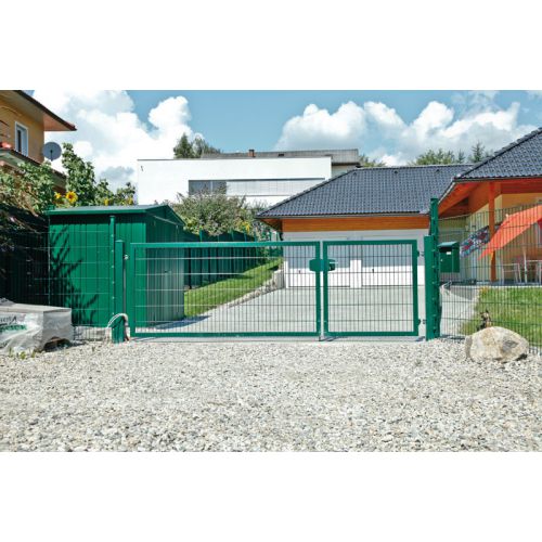 Rohrrahmenflügeltor 2-flügelig - Ausführung: verzinkt, Höhe: 143 cm, Durchgangslichte: 500 cm