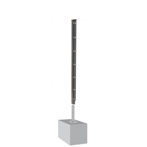 Zaunpfosten Mod. A - Ausführung: anthrazit beschichtet, für Zaunhöhe: 123 cm, Länge: 128,5 cm, Befestigungspunkte: 7