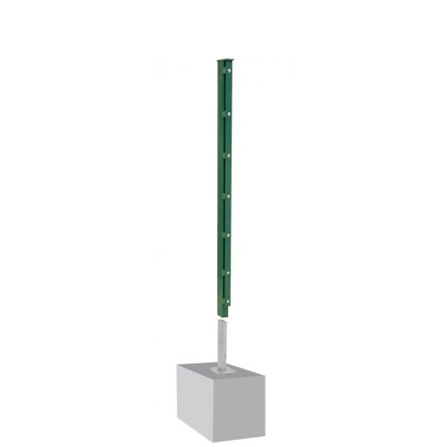 Zaunpfosten Mod. A - Ausführung: grün beschichtet, für Zaunhöhe: 103 cm, Länge: 108,5 cm, Befestigungspunkte: 6