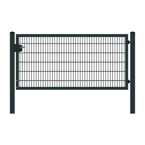 Rohrrahmenflügeltor 1-flügelig - Ausführung: anthrazit beschichtet, Höhe: 123 cm, Durchgangslichte: 250 cm