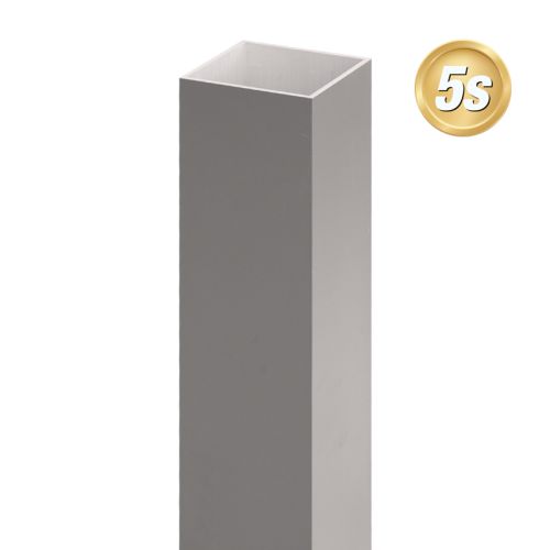 Alu-Pfosten 100 x 100 x 4 mm - Farbe: dunkelgrau 5S, Länge: 75 cm,