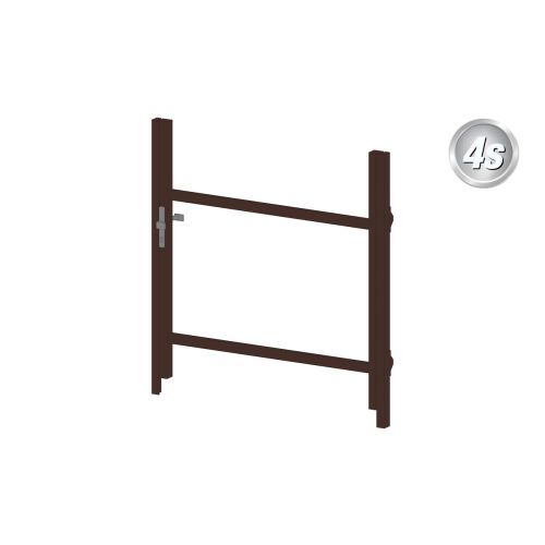 Alu Türrahmen 1-flügelig ohne Füllung (Profil: 85 mm) - Flügelhöhe: 900-1500 mm, Anschlag: links, Farbe: schokobraun
