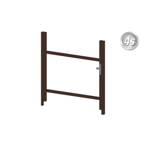 Alu Türrahmen 1-flügelig ohne Füllung (Profil: 63 mm) - Flügelhöhe: 940-1500 mm, Anschlag: rechts, Farbe: schokobraun