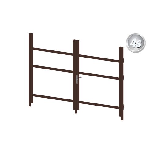 Alu Türrahmen 2-flügelig ohne Füllung (Profil: 63 mm) - Türhöhe: 1440-2000 mm, Anschlag: links, Farbe: schokobraun