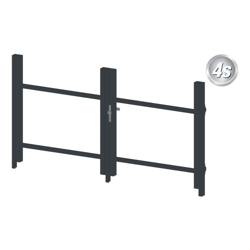 Alu Türrahmen 2-flügelig ohne Füllung (Profil: 63 mm) - Türhöhe: 940-1500 mm, Anschlag: links, Farbe: anthrazit