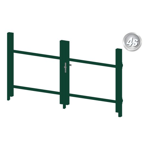 Alu Türrahmen 2-flügelig ohne Füllung (Profil: 63 mm) - Türhöhe: 940-1500 mm, Anschlag: links, Farbe: grün