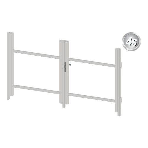 Alu Türrahmen 2-flügelig ohne Füllung (Profil: 63 mm) - Türhöhe: 940-1500 mm, Anschlag: links, Farbe: grau