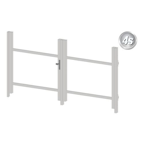 Alu Türrahmen 2-flügelig ohne Füllung (Profil: 63 mm) - Türhöhe: 940-1500 mm, Anschlag: rechts, Farbe: grau