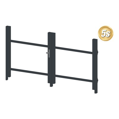 Alu Türrahmen 2-flügelig ohne Füllung (Profil: 85 mm) - Türhöhe: 940-1500 mm, Anschlag: rechts, Farbe: anthrazit 5S