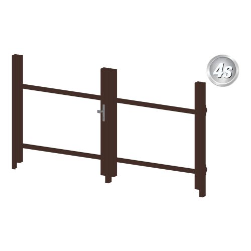 Alu Türrahmen 2-flügelig ohne Füllung (Profil: 63 mm) - Türhöhe: 940-1500 mm, Anschlag: rechts, Farbe: schokobraun