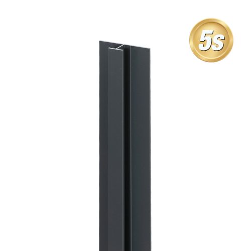Alu U-Profil stirnseitige Montage für 20 mm Profile, Ausführung: Mittelsteher - Farbe: anthrazit 5S, Länge: 100 cm