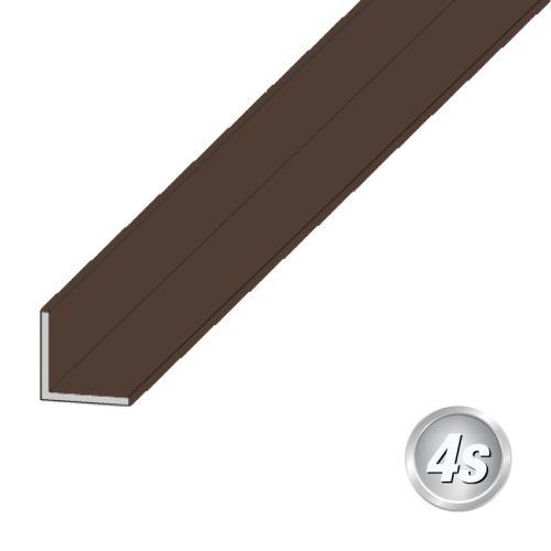 Alu L-Winkel - Abmessungen: 20 x 20 x 2 mm, Farbe: schokobraun