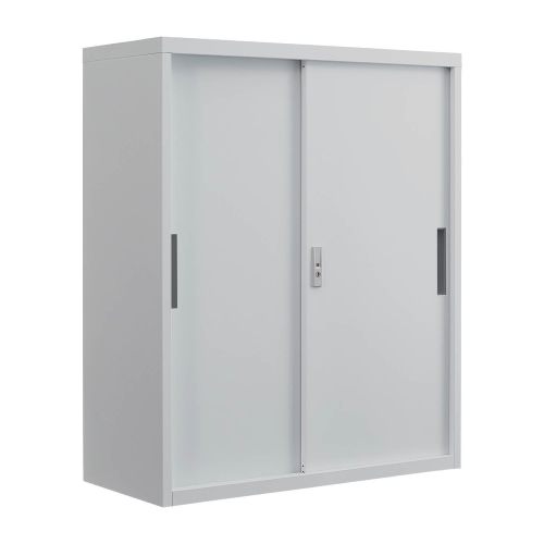 Büroschrank Mod. Elisa mit 2 versperrbaren Schiebetüren - Breite: 900 mm, Höhe: 1050 mm, Tiefe: 400 mm