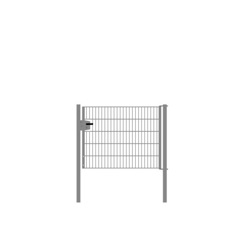 Drahtgittertor 1-flügelig, Durchgangslichte: 134 cm, Gesamtbreite inkl. Pfosten: 146 cm - Ausführung: verzinkt, Höhe: 103 cm