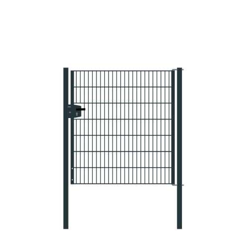 Drahtgittertor 1-flügelig, Durchgangslichte: 134 cm, Gesamtbreite inkl. Pfosten: 146 cm - Ausführung: anthrazit beschichtet, Höhe: 143 cm