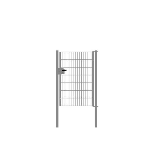 Drahtgittertor 1-flügelig, Durchgangslichte: 95 cm, Gesamtbreite inkl. Pfosten: 107 cm - Ausführung: verzinkt, Höhe: 143 cm