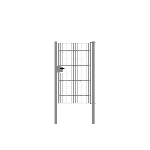 Drahtgittertor 1-flügelig, Durchgangslichte: 95 cm, Gesamtbreite inkl. Pfosten: 107 cm - Ausführung: verzinkt, Höhe: 163 cm