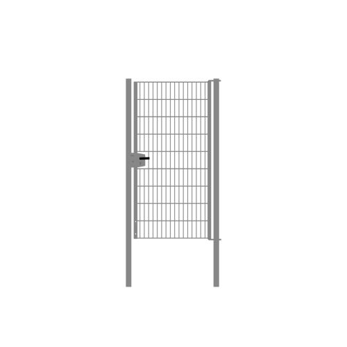 Drahtgittertor 1-flügelig, Durchgangslichte: 95 cm, Gesamtbreite inkl. Pfosten: 107 cm - Ausführung: verzinkt, Höhe: 183 cm