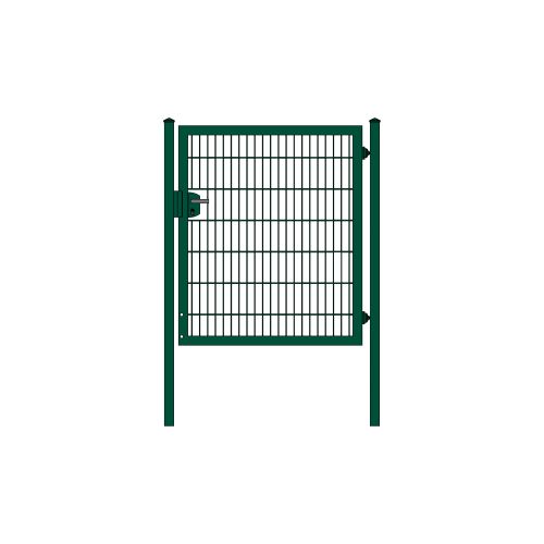 Rohrrahmenflügeltor 1-flügelig - Ausführung: grün beschichtet, Höhe: 143 cm, Durchgangslichte: 125 cm