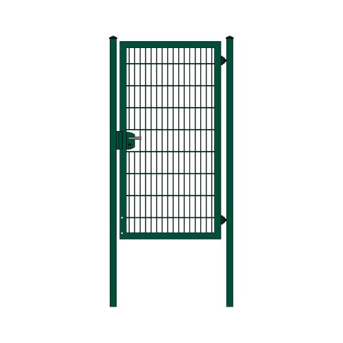 Rohrrahmenflügeltor 1-flügelig - Ausführung: grün beschichtet, Höhe: 183 cm, Durchgangslichte: 100 cm
