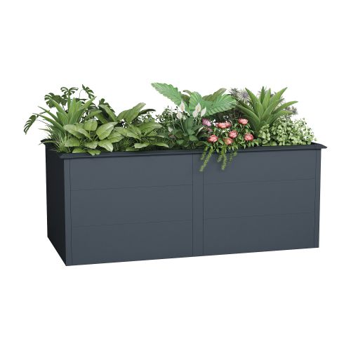 Hochbeet Anna - Stahl beschichtet, Farbe: anthrazit, Maße (L x B x H): 200 x 100 x 77 cm