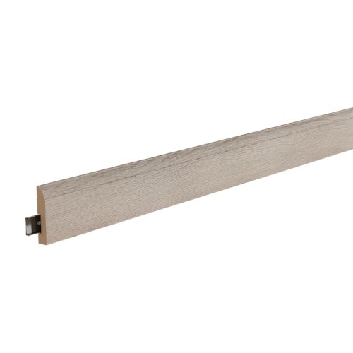 Design Sockelleiste mit Holzkern 1800 x 80 x 15 mm - Modell: BRUCH Eiche grau