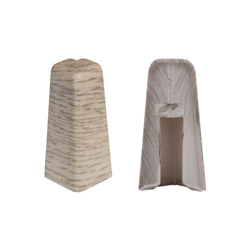 Außenecken für Sockelleiste - Modell: LILLE Eiche Dekor, Maße: 60 x 17 mm, Stück: 2