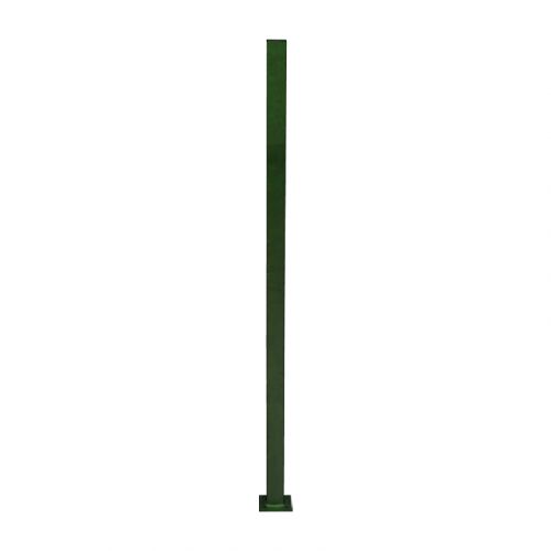 Pfosten mit angeschweißter Fußplatte 80 x 60 mm - Länge: 200 cm, Ausführung: verzinkt und grün beschichtet