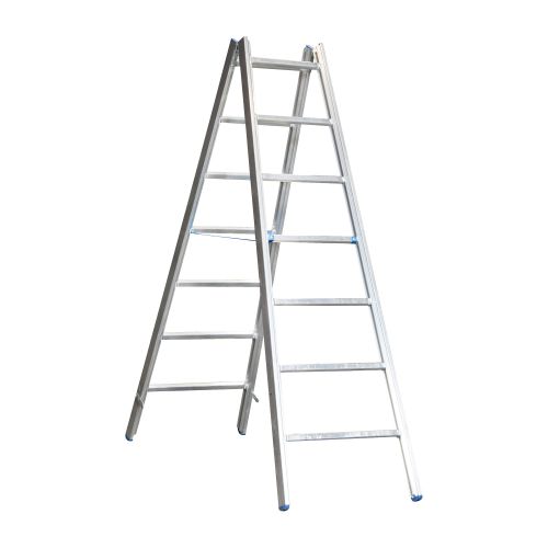 Alu-Sprossen Stehleiter für Maler Mod. M - Sprossenanzahl: 2 x 7, Länge: ca. 2,35 m