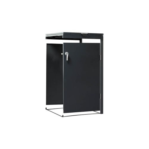 Mülltonnenbox Rosa 1-flügelig Erweiterung - Farbe: anthrazit, Breite: 64 cm, Höhe: 120 cm, Tiefe: 80 cm