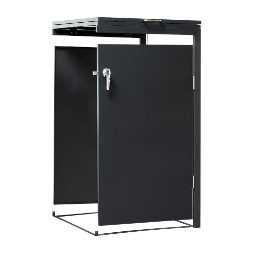 Mülltonnenbox Rosa 1-flügelig Erweiterung - Farbe: anthrazit, Breite: 64 cm, Höhe: 120 cm, Tiefe: 80 cm