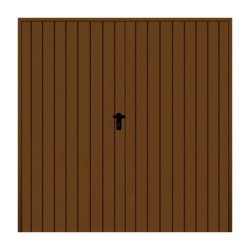 Stahl Flügeltor 2-flügelig mit Dämmung - Maße: 2000 x 2000 mm (B x H), Farbe: braun RAL 8014, Öffnungsrichtung: DIN links