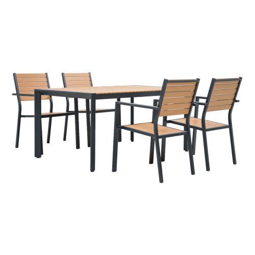 Gartengarnitur Atlanta 5-teilig - Aluminiumfarbe: anthrazit