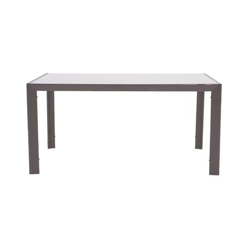 Gartentisch mit Glasplatte Miami aus Aluminium - Farbe: graualuminium, Länge: 1500 mm, Breite: 900 mm, Höhe: 720 mm