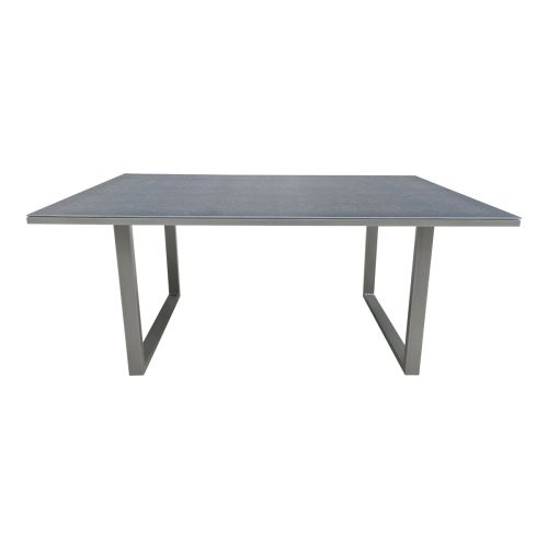 Gartentisch Mailand mit Glasplatte aus Aluminium - Farbe: graualuminium, Länge: 1400 mm, Breite: 800 mm, Höhe: 590 mm