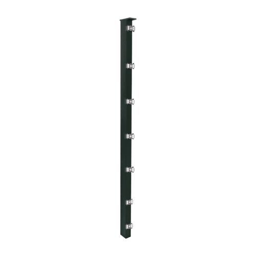 Zaunpfosten Mod. S - Ausführung: anthrazit beschichtet, für Zaunhöhe: 123 cm, Länge: 128,5 cm, Befestigungspunkte: 7