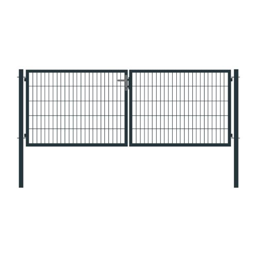 Rohrrahmentor Basic 2-flügelig - Ausführung: anthrazit beschichtet, Höhe: 103 cm, Durchgangslichte: ca. 283 cm