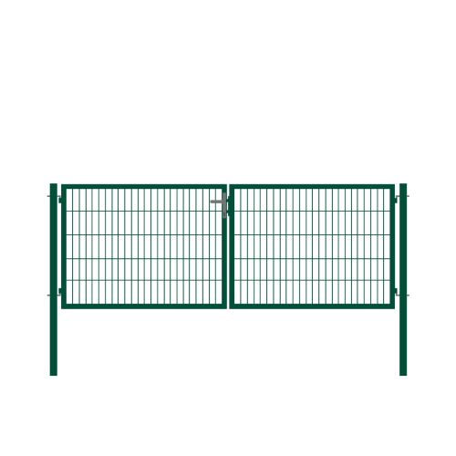 Rohrrahmentor Basic 2-flügelig - Ausführung: grün beschichtet, Höhe: 103 cm, Durchgangslichte: ca. 283 cm