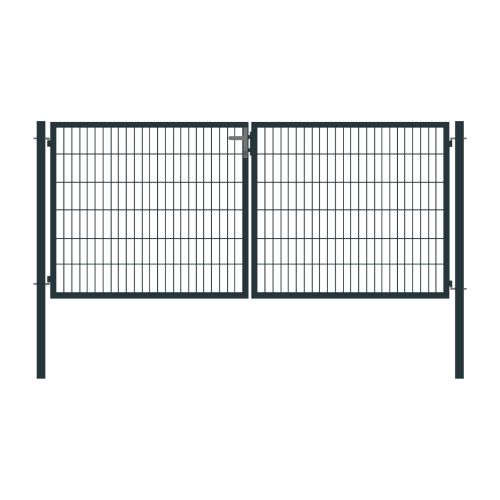 Rohrrahmentor Basic 2-flügelig - Ausführung: anthrazit beschichtet, Höhe: 123 cm, Durchgangslichte: ca. 283 cm