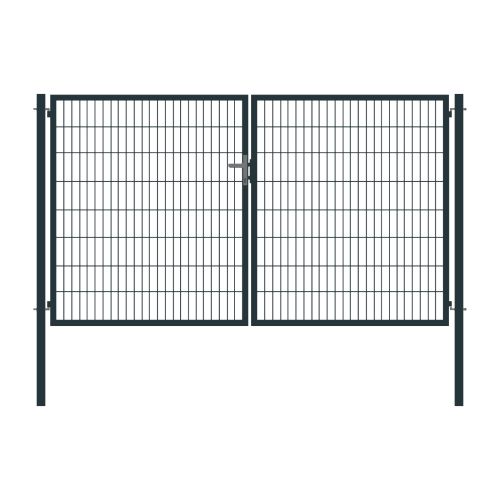 Rohrrahmentor Basic 2-flügelig - Ausführung: anthrazit beschichtet, Höhe: 163 cm, Durchgangslichte: ca. 283 cm
