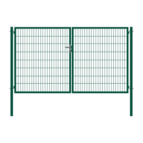 Rohrrahmentor Basic 2-flügelig - Ausführung: grün beschichtet, Höhe: 163 cm, Durchgangslichte: ca. 283 cm